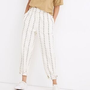 Madewell Jacquard Tapered Huston Pull-On Crop Pants